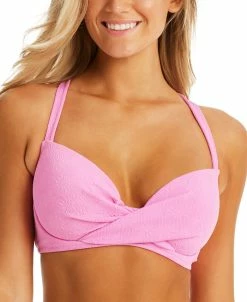 Jessica Simpson Women's Sweet Daisy Twisted Bikini Top
