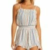 Jessica Simpson Women's Stripe It Up Cover-Up Romper -ADIDAS Shop 23768538 fpx