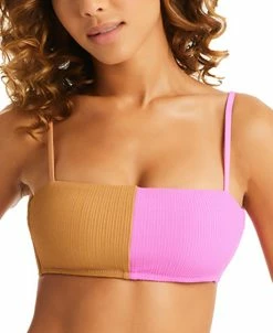 Sanctuary Women's Balancing Act Two-Toned Bandeau Bikini Top