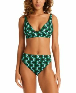 Sanctuary Women's Geo Wave V-Neck Bikini Top & Geo Wave High-Waist Bikini Bottoms
