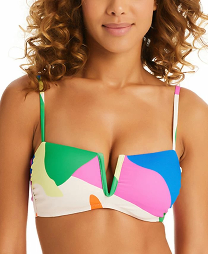 Sanctuary Women's Printed V-Wire Bandeau Bikini Top 3 Sanctuary Women's Printed V-Wire Bandeau Bikini Top