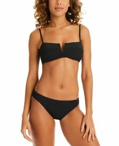 Sanctuary Women's Sandbar Solids V-Wire Bandeau Bikini Top & Sandbar Solids Hipster Bikini Bottoms