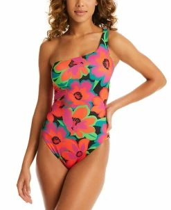 Sanctuary Women's Printed Gardener One-Shoulder One-Piece Swimsuit