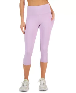 ID Ideology Women's Compression High-Rise Side-Pocket Cropped Leggings, Regular & Petite, Created For Macy's -ADIDAS Shop 23850772 fpx